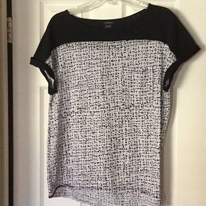 Calvin Klein Jeans black & white speckled top XL